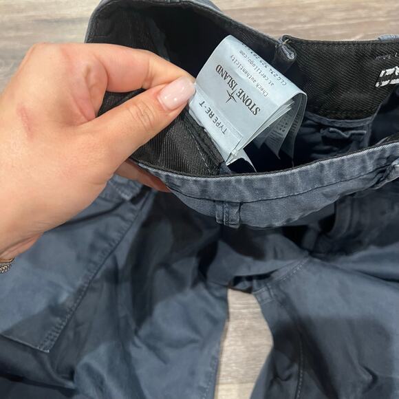 Stone Island STRETCH BROKEN TWILL COTTON 'OLD' EFFECT Blue Cargo Pants - Picture 12 of 13
